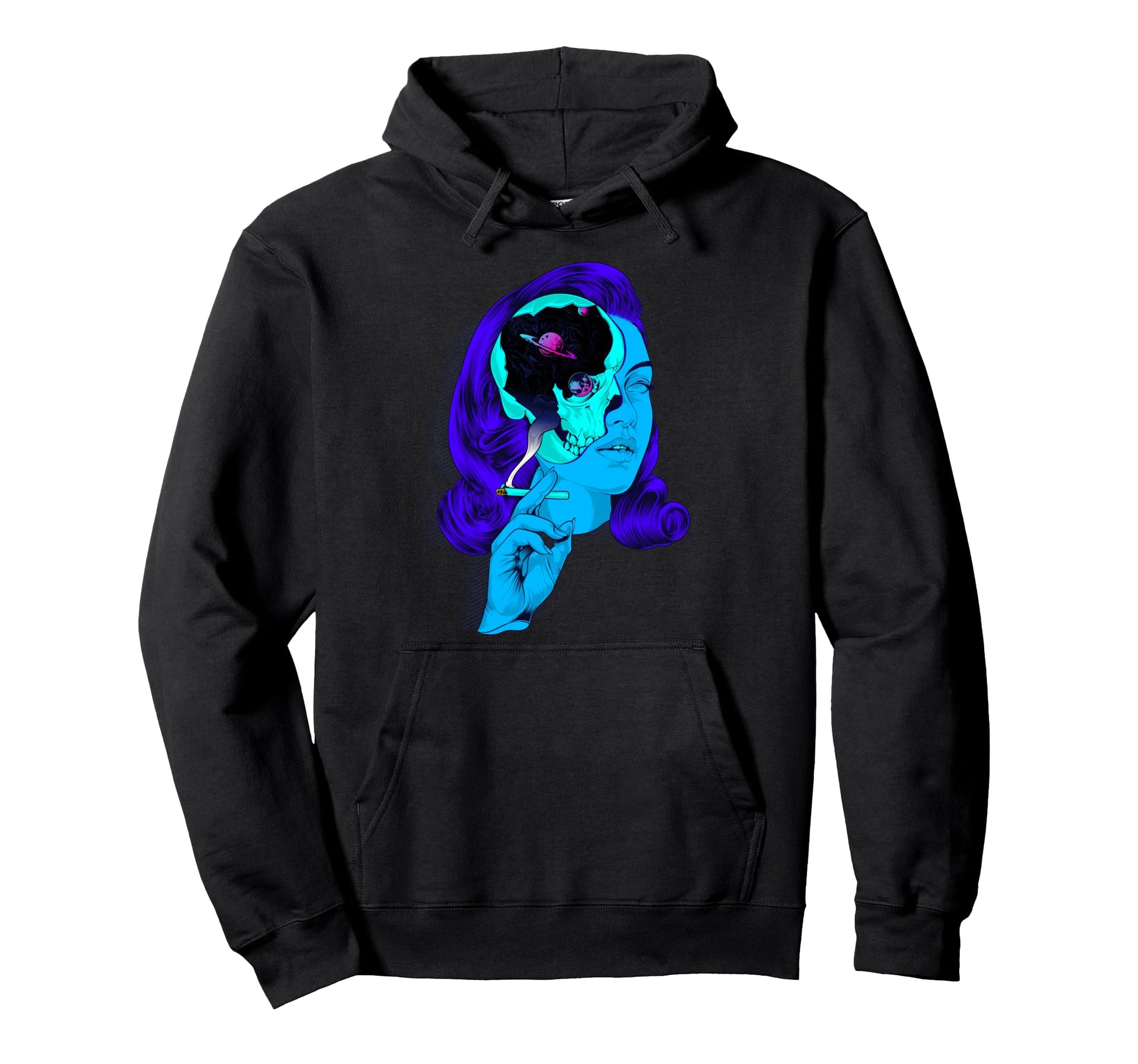 Galaxy Skull Aesthetic Edgy Streetwear Hoodie - Aesthetic Graphic Unisex - T-Shirt, Sweatshirt, Hoodie
