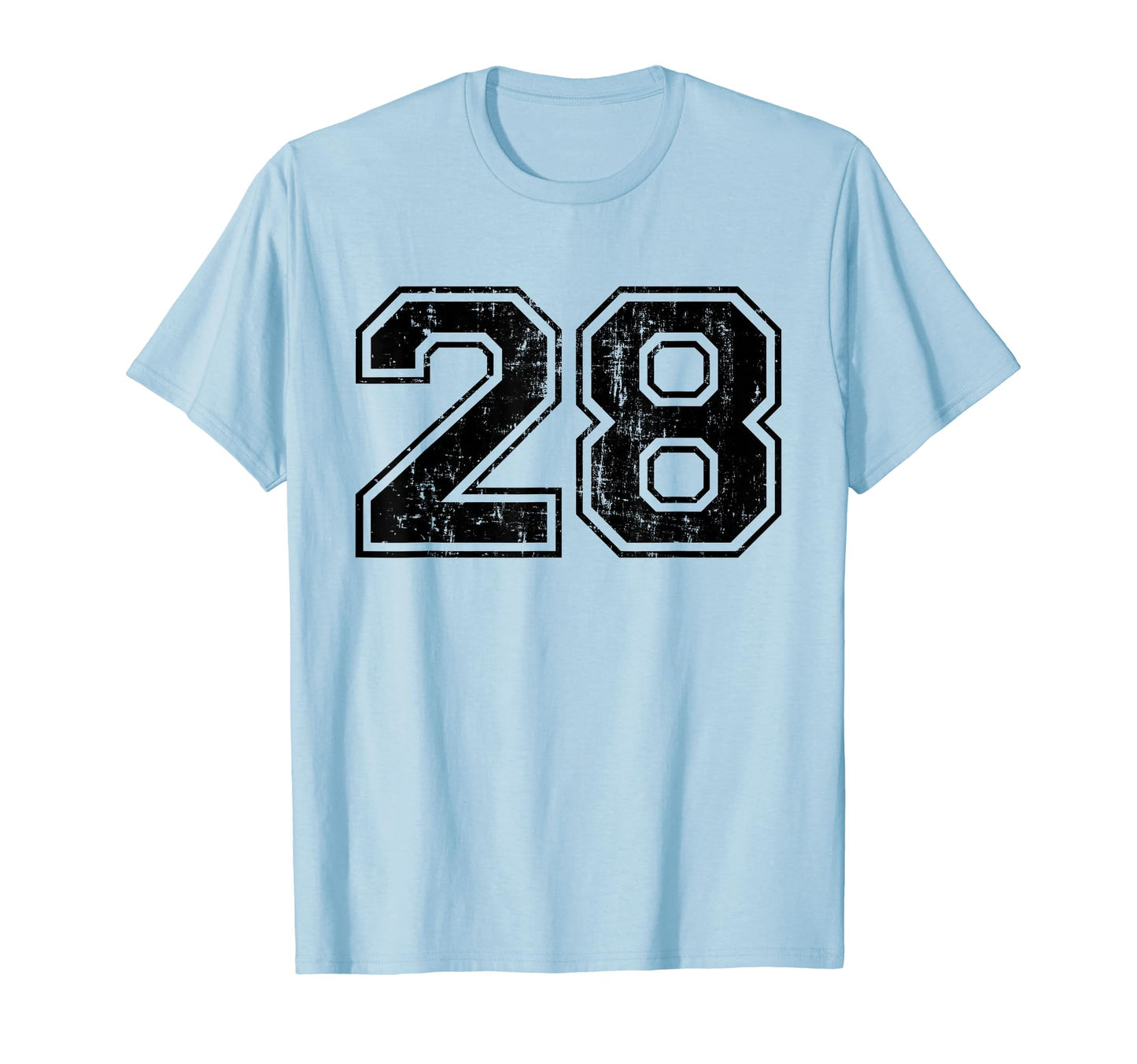 Number 28 Varsity Distressed T-Shirt - Casual Everyday Wear for Adults - T-Shirt, Sweatshirt, Hoodie
