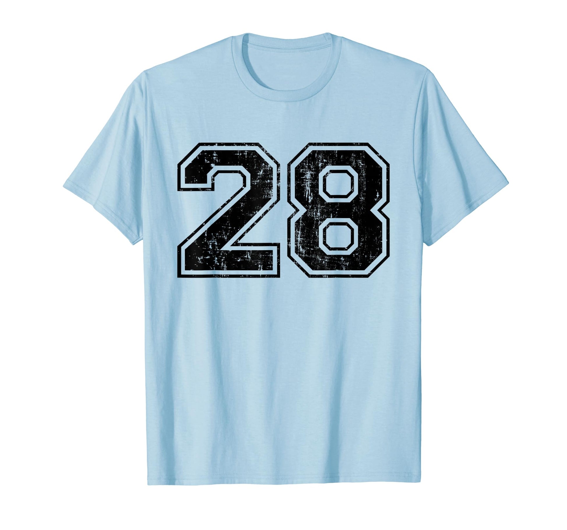 Number 28 Varsity Distressed T-Shirt - Casual Everyday Wear for Adults - T-Shirt, Sweatshirt, Hoodie