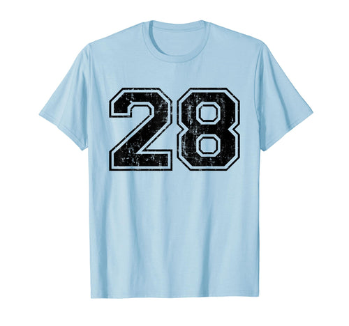 Number 28 Varsity Distressed T-Shirt - Casual Everyday Wear for Adults - T-Shirt, Sweatshirt, Hoodie