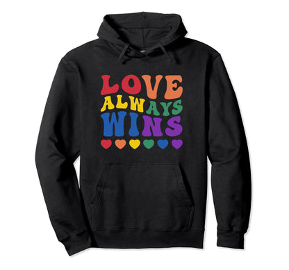 Gay Pride Rainbow Groovy Lgbtq Love Hoodie - Casual Everyday Wear Unisex - T-Shirt, Sweatshirt, Hoodie
