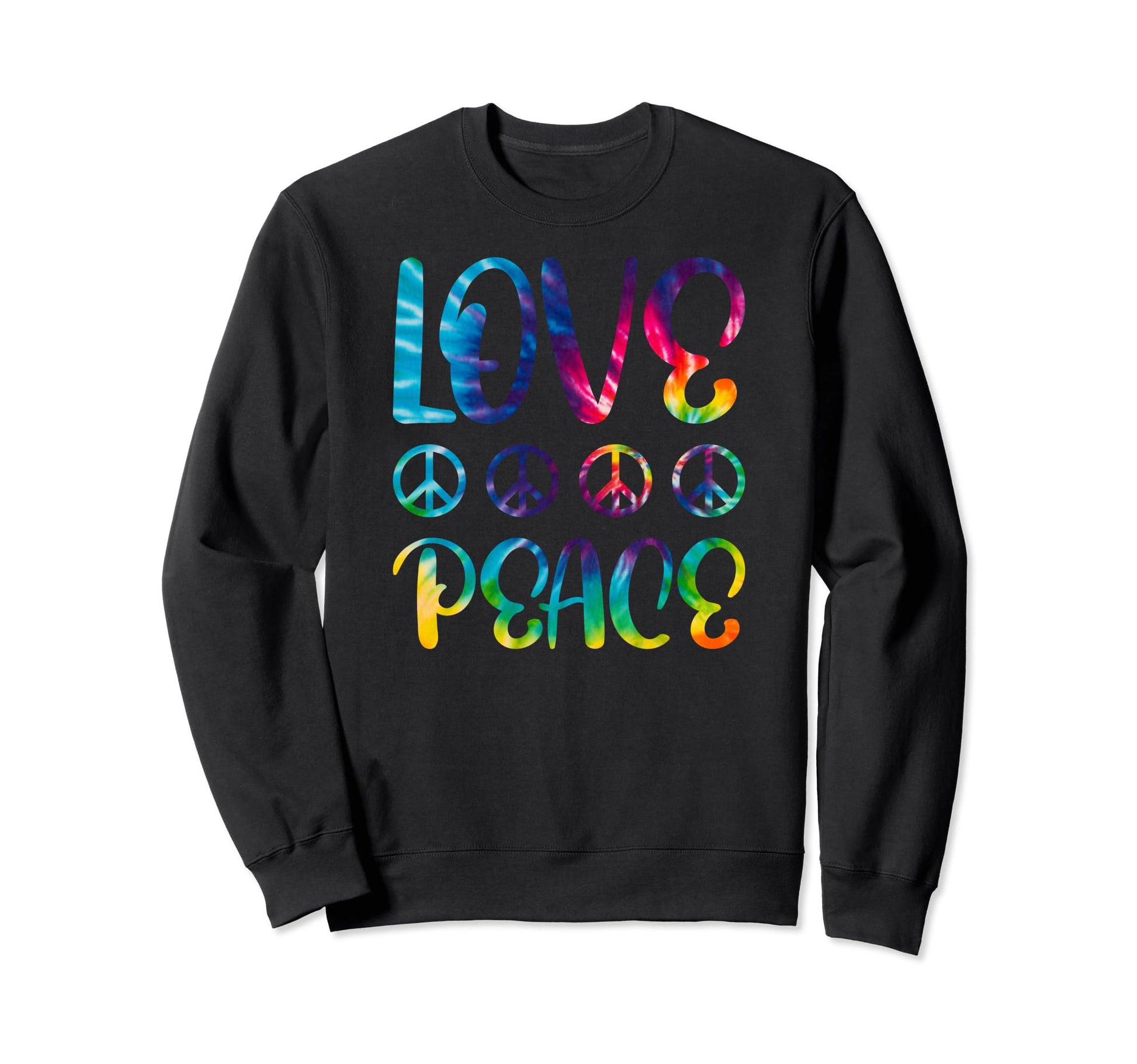 Love Peace Colorful Hippie Vibes Sweatshirt - Fun Novelty Design for Adults - T-Shirt, Sweatshirt, Hoodie