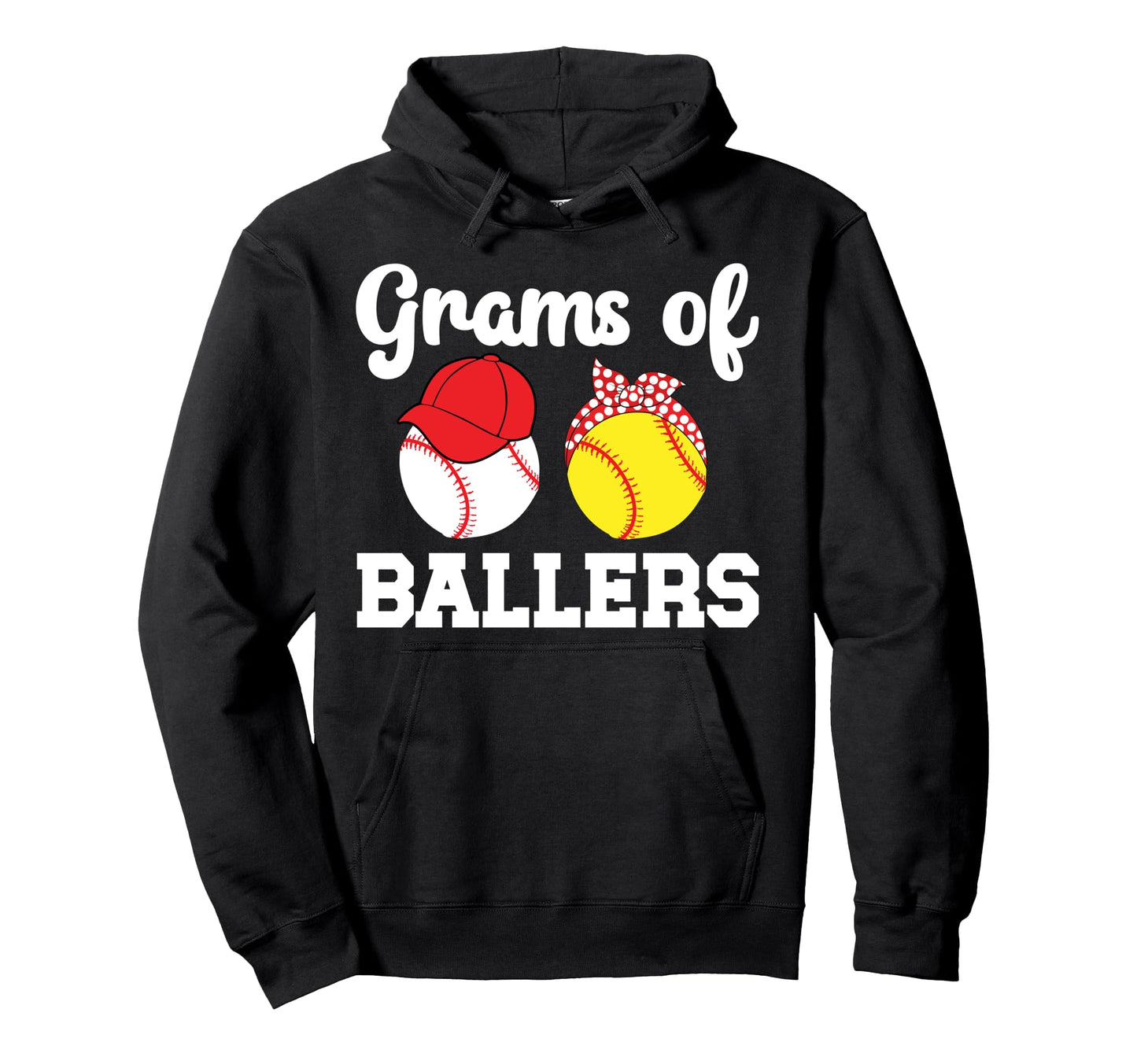 Grams Ballers Baseball Softball Grams Hoodie - Fun Novelty Design Unisex - T-Shirt, Sweatshirt, Hoodie