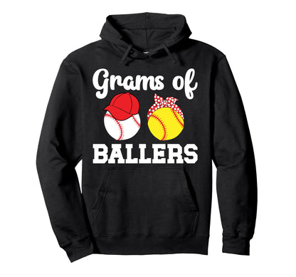 Grams Ballers Baseball Softball Grams Hoodie - Fun Novelty Design Unisex - T-Shirt, Sweatshirt, Hoodie