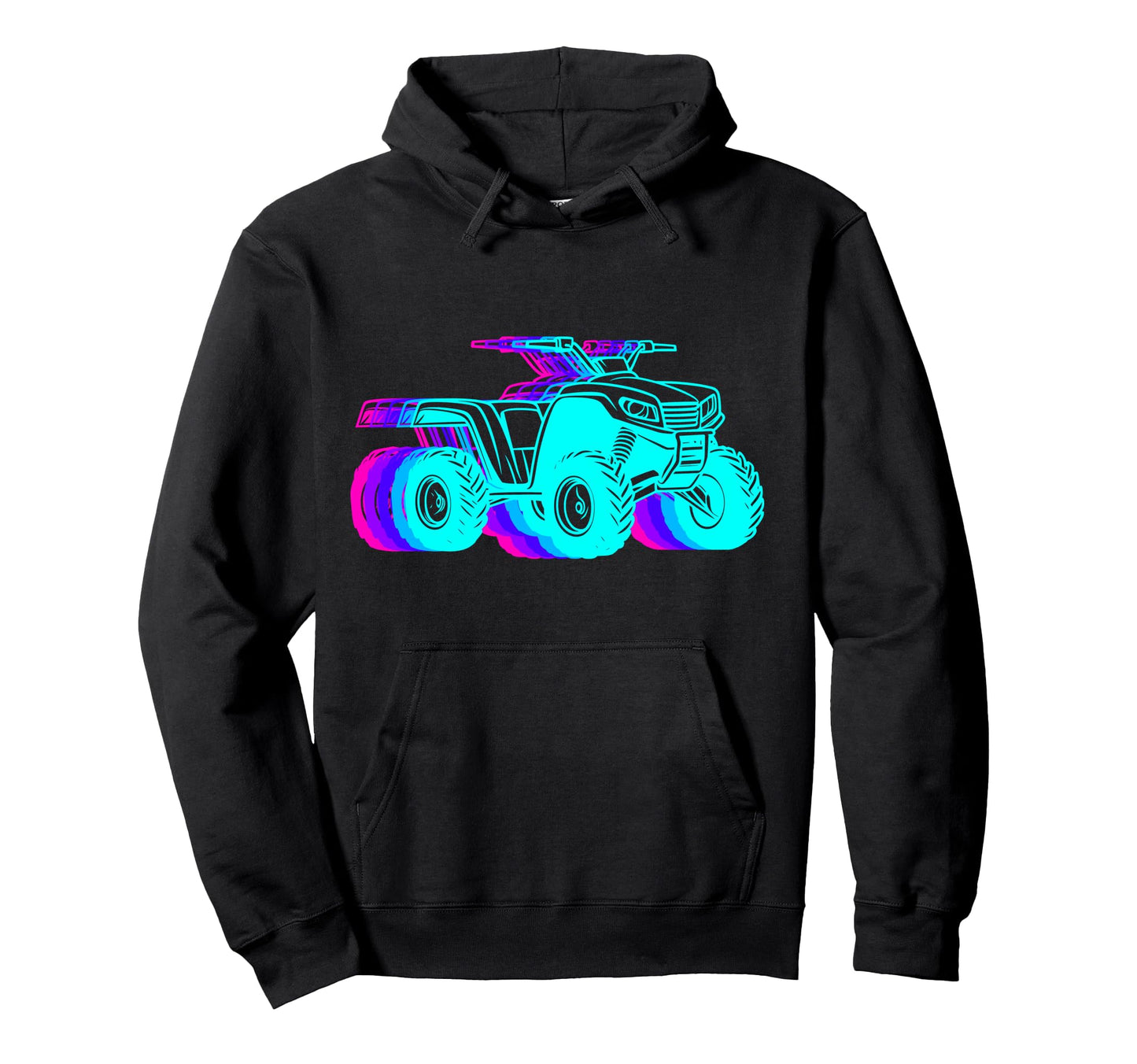 Atv Quad 4 Wheeler Vaporwave Hoodie - Minimalist Print for Adults - T-Shirt, Sweatshirt, Hoodie