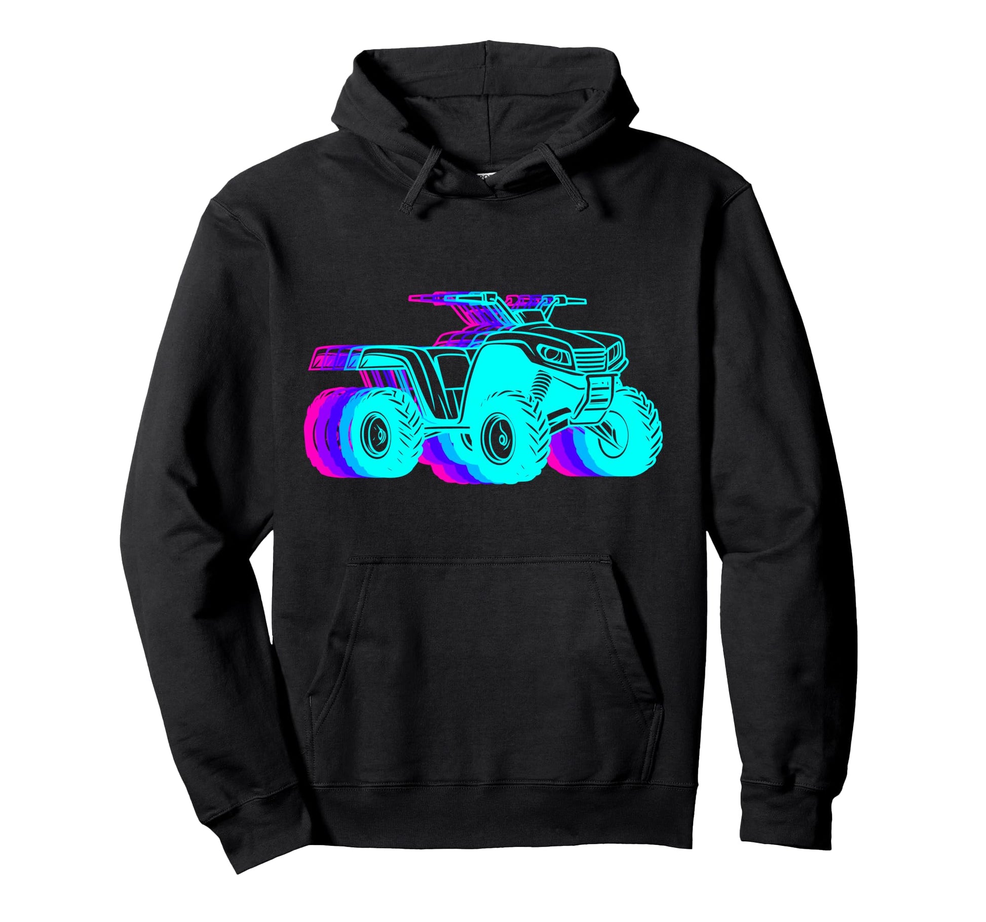 Atv Quad 4 Wheeler Vaporwave Hoodie - Minimalist Print for Adults - T-Shirt, Sweatshirt, Hoodie