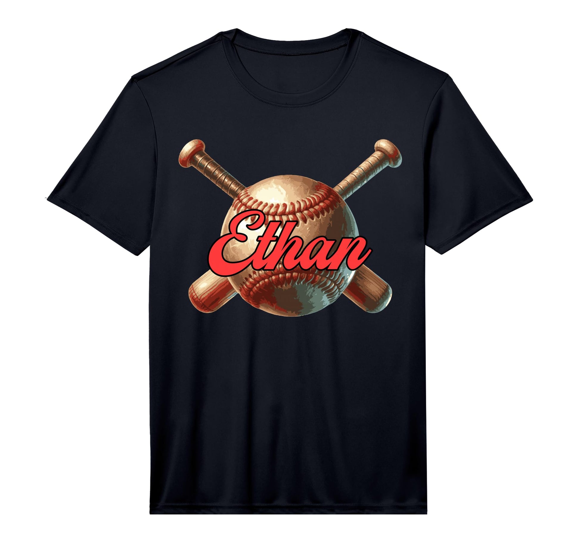 Ethan Baseball Custom Name Performance T-Shirt - Trendy Graphic Men Women - T-Shirt, Sweatshirt, Hoodie