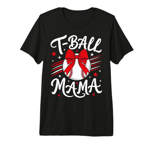 Baseball Bow T Ball Moms Tri Blend T-Shirt - Fun Novelty Design Unisex - T-Shirt, Sweatshirt, Hoodie