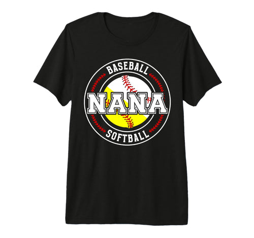 Baseball Softball Nana Softball T-Shirt - Unique Graphic Men Women - T-Shirt, Sweatshirt, Hoodie