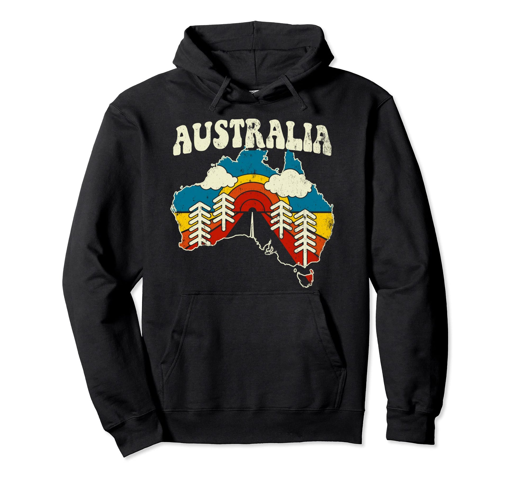 Australia Australian Country Rainbow Hoodie - Streetwear Style for Adults - T-Shirt, Sweatshirt, Hoodie