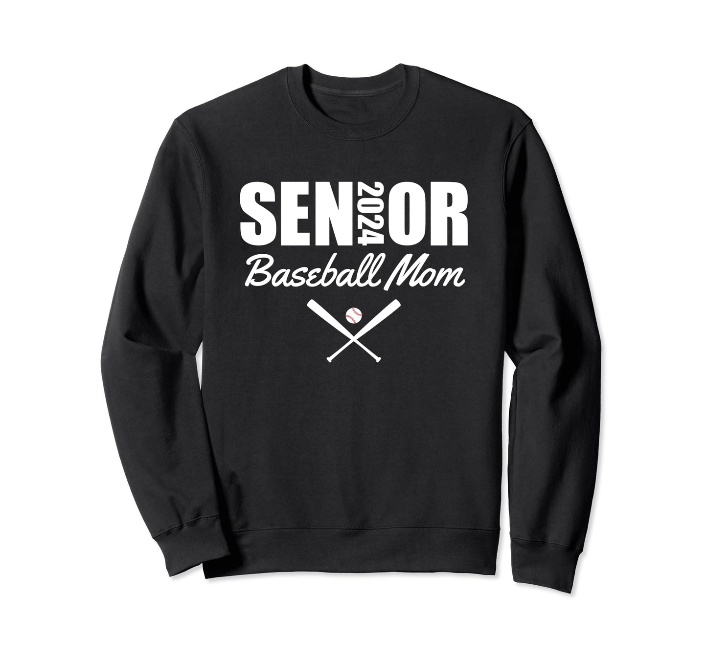 Senior Baseball Mom 2024 Team Sweatshirt - Unique Graphic for Adults - T-Shirt, Sweatshirt, Hoodie