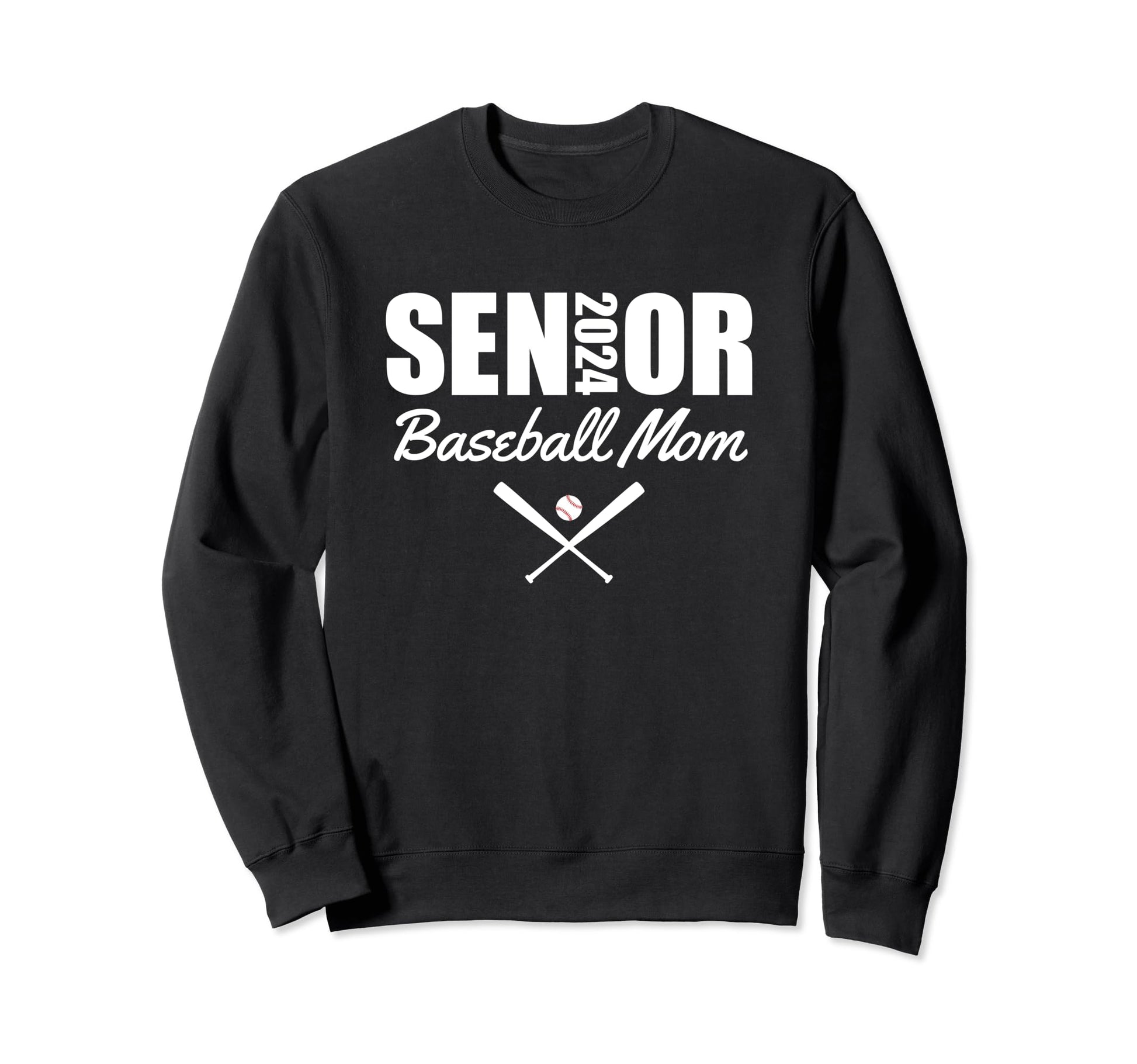 Senior Baseball Mom 2024 Team Sweatshirt - Unique Graphic for Adults - T-Shirt, Sweatshirt, Hoodie