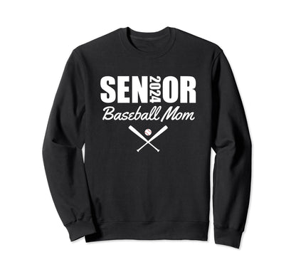 Senior Baseball Mom 2024 Team Sweatshirt - Unique Graphic for Adults - T-Shirt, Sweatshirt, Hoodie
