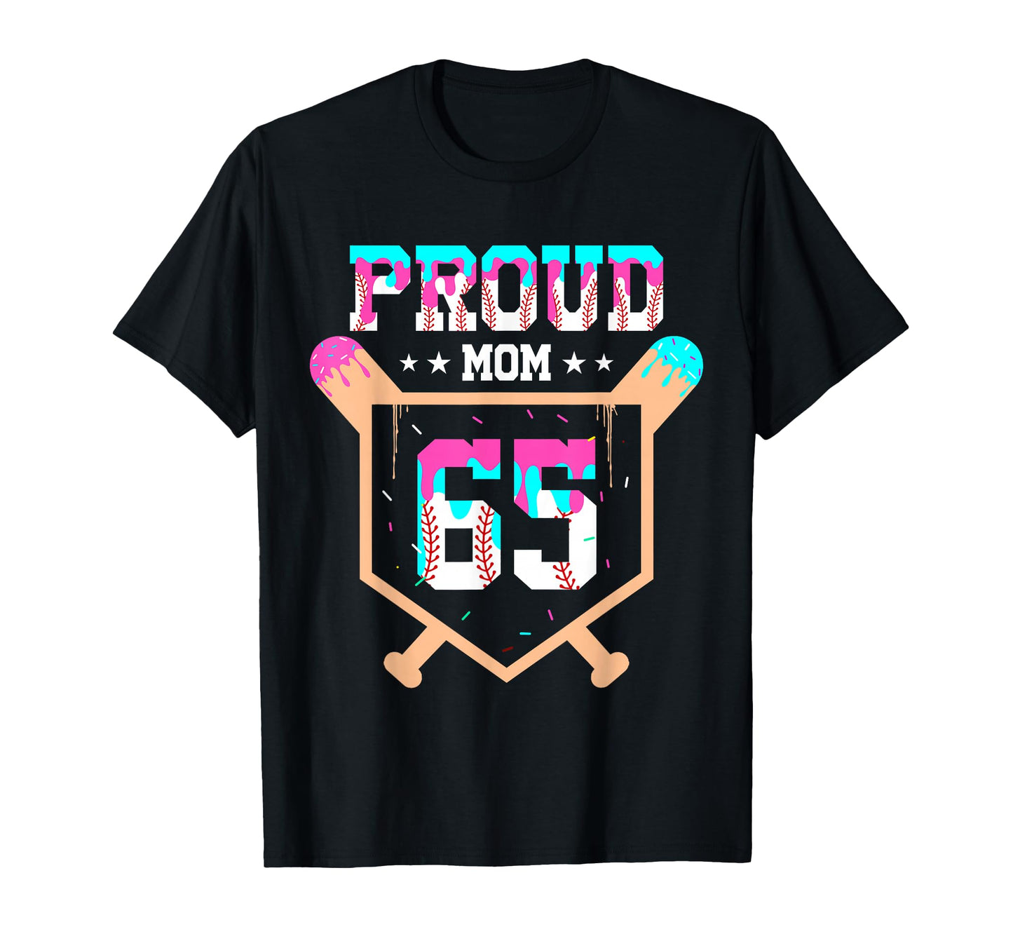 Proud Mom Baseball Player Number 65 Ice T-Shirt - Streetwear Style Unisex - T-Shirt, Sweatshirt, Hoodie