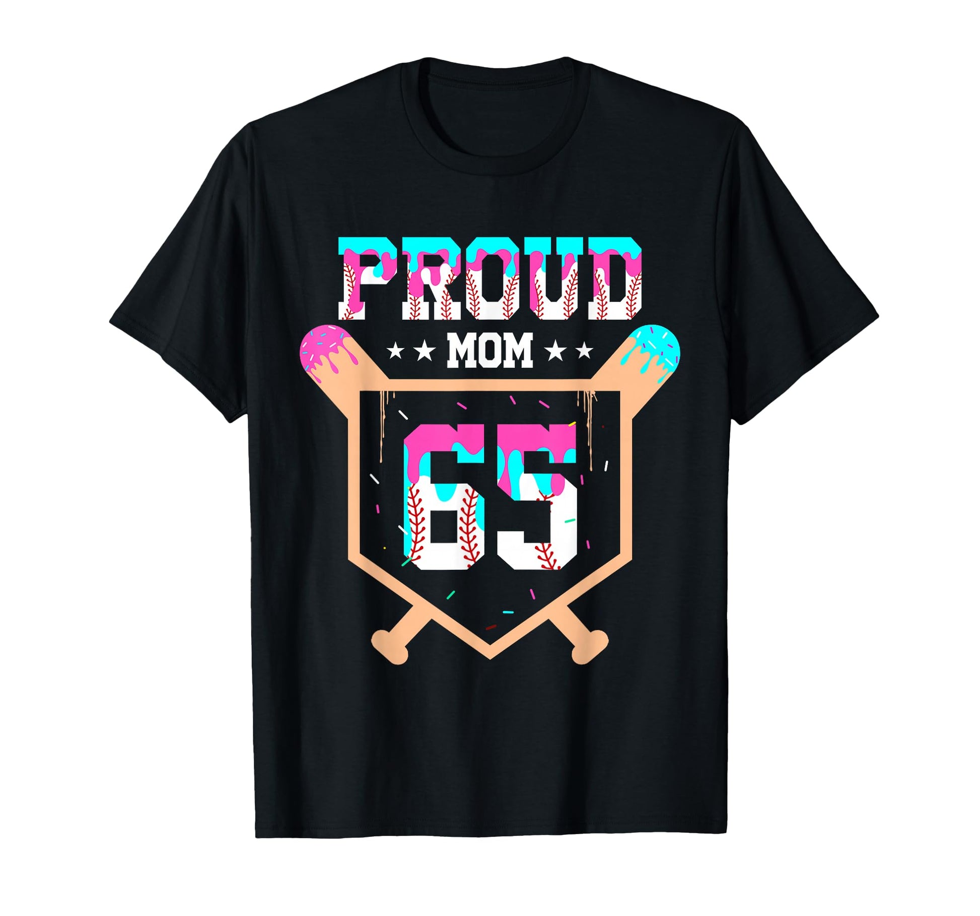 Proud Mom Baseball Player Number 65 Ice T-Shirt - Streetwear Style Unisex - T-Shirt, Sweatshirt, Hoodie