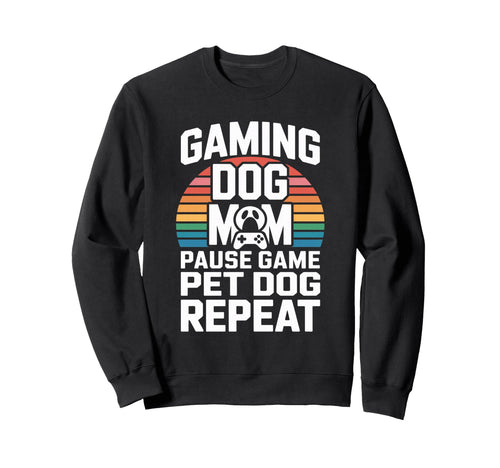 Gaming Dog Mom Pause Game Pet Dog Sweatshirt - Minimalist Print Unisex - T-Shirt, Sweatshirt, Hoodie