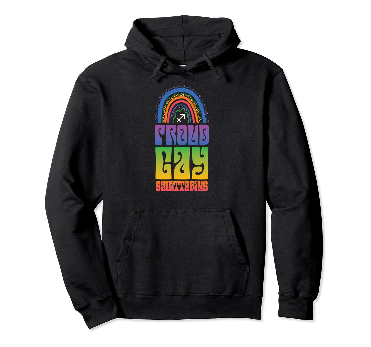 Proud Gay Sagittarius Queer Lgbtq Pride Hoodie - Custom Art Print Unisex - T-Shirt, Sweatshirt, Hoodie