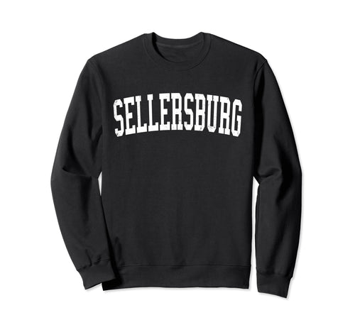Sellersburg Distressed White Varsity Sweatshirt - Trendy Graphic Unisex - T-Shirt, Sweatshirt, Hoodie