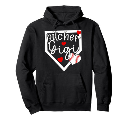 Baseball Pitcher Gigi Grandma Gigi Hoodie - Novelty Apparel for Adults - T-Shirt, Sweatshirt, Hoodie