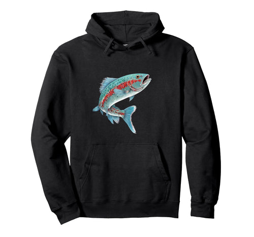 Rainbow Trout Fishing Hoodie - Minimalist Print Men Women - T-Shirt, Sweatshirt, Hoodie