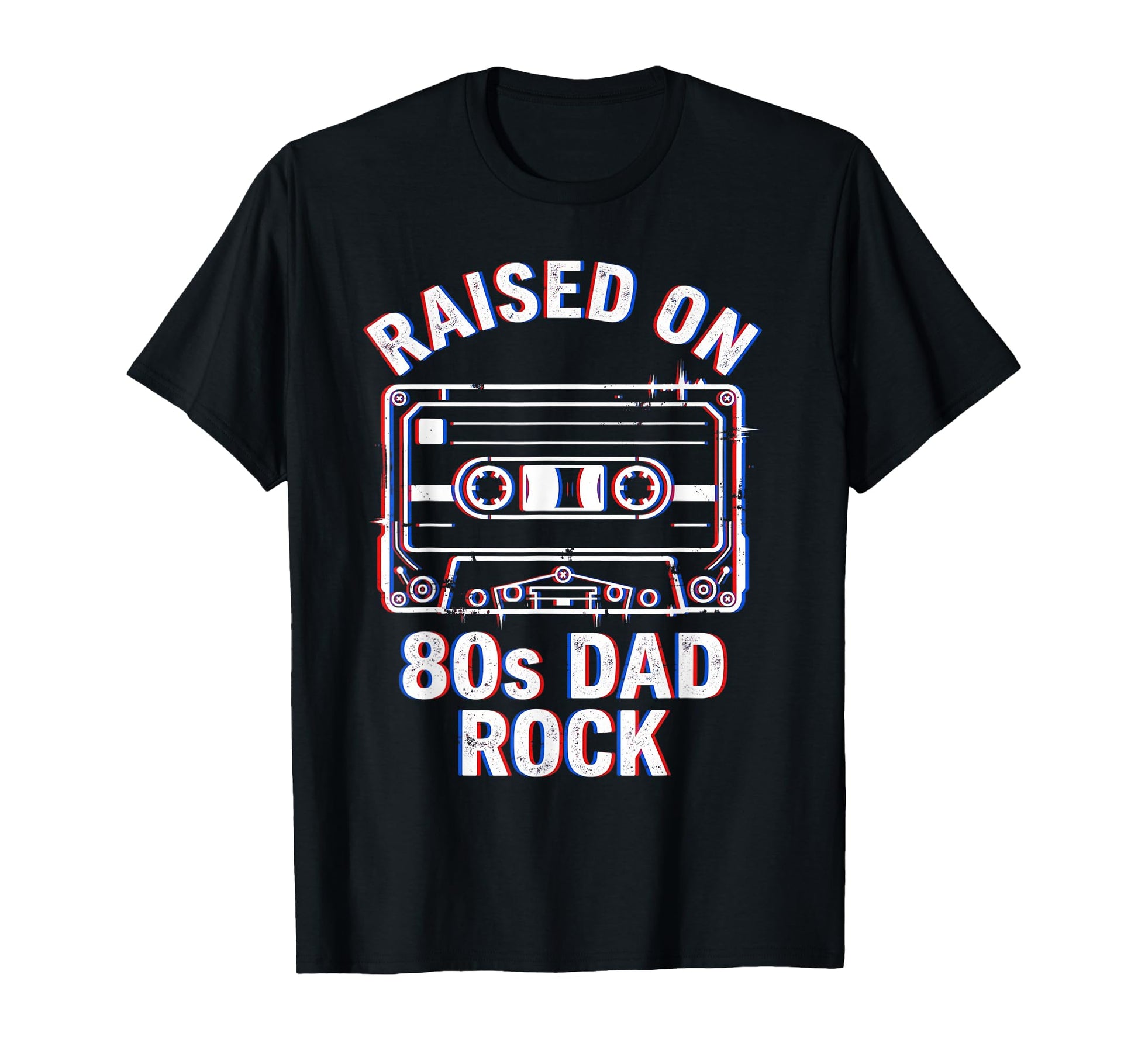 Raised 80S Dad Rock Cassette Tape T-Shirt - Unique Graphic for Adults - T-Shirt, Sweatshirt, Hoodie