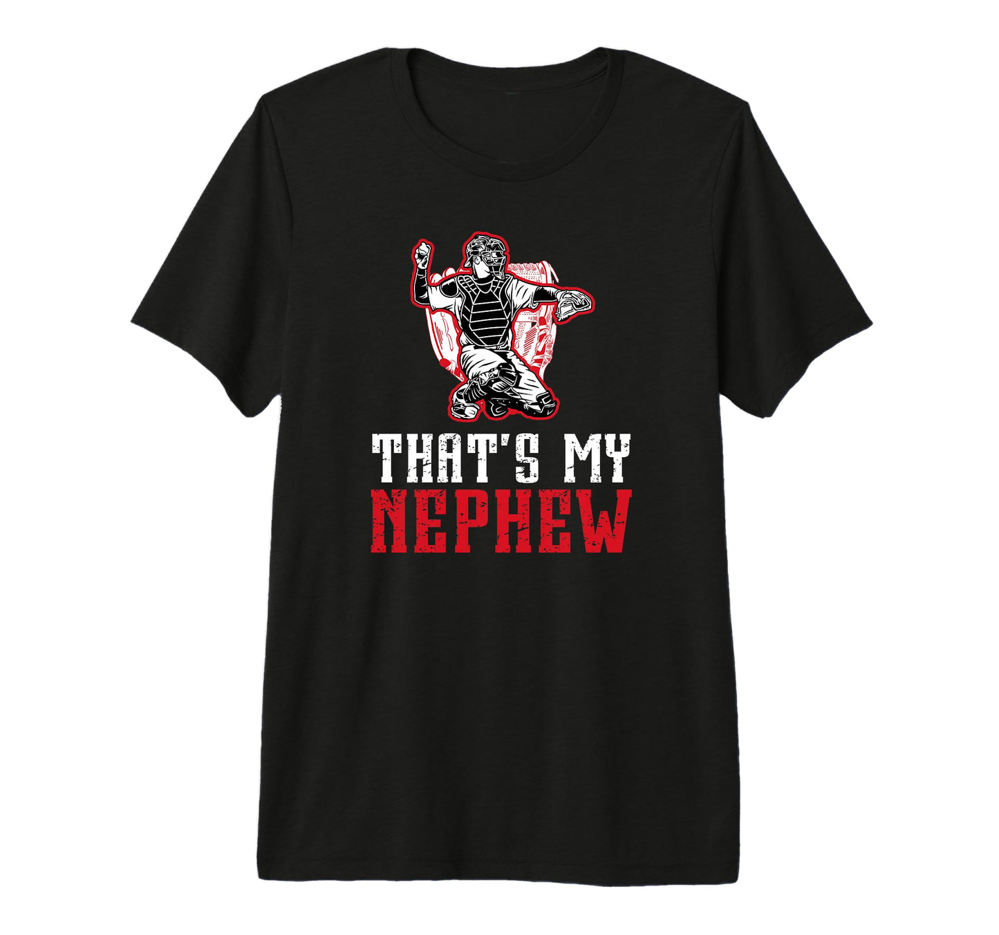 Mens Proud Baseball Catcher Uncle T-Shirt - Fun Novelty Design for Adults - T-Shirt, Sweatshirt, Hoodie