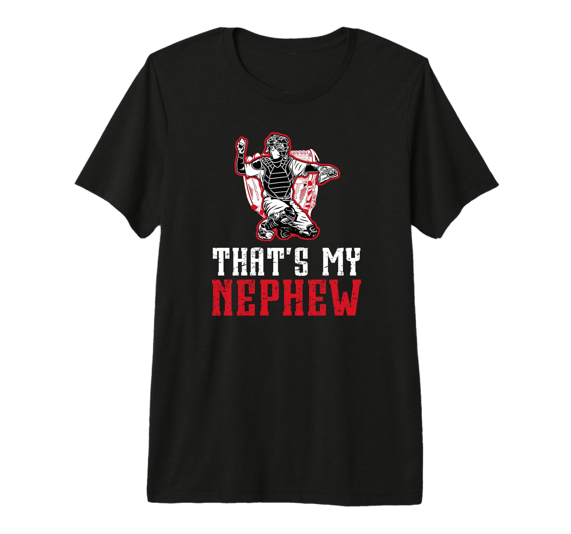Mens Proud Baseball Catcher Uncle T-Shirt - Fun Novelty Design for Adults - T-Shirt, Sweatshirt, Hoodie