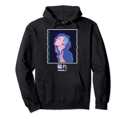 Sad Anime Punk Emo Vaporwave Hoodie - Custom Art Print for Adults - T-Shirt, Sweatshirt, Hoodie