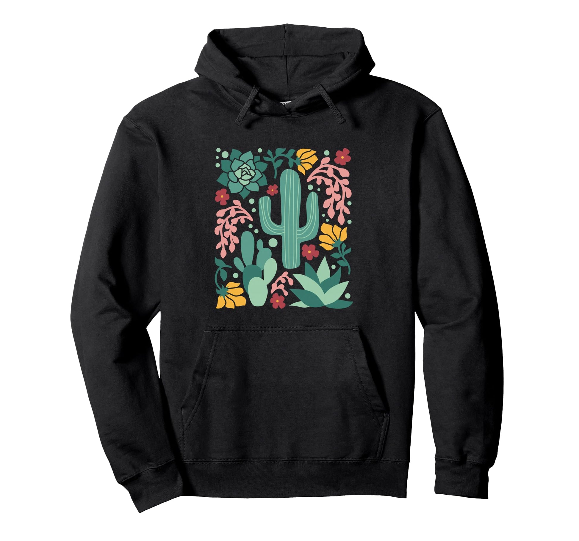 Boho Flower Cactus Succulent Desert Hoodie - Casual Everyday Wear Unisex - T-Shirt, Sweatshirt, Hoodie