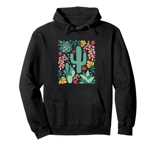 Boho Flower Cactus Succulent Desert Hoodie - Casual Everyday Wear Unisex - T-Shirt, Sweatshirt, Hoodie