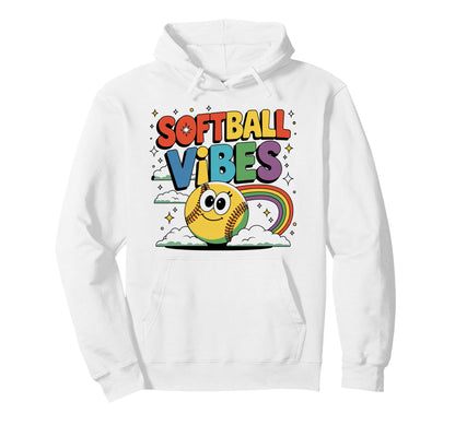 Softball Vibes Groovy Game Day Hoodie - Custom Art Print Men Women - T-Shirt, Sweatshirt, Hoodie
