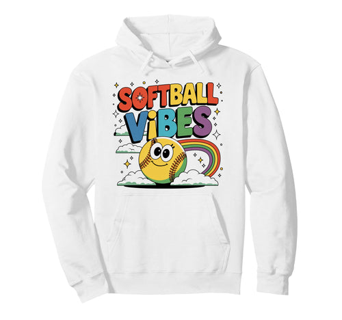 Softball Vibes Groovy Game Day Hoodie - Custom Art Print Men Women - T-Shirt, Sweatshirt, Hoodie