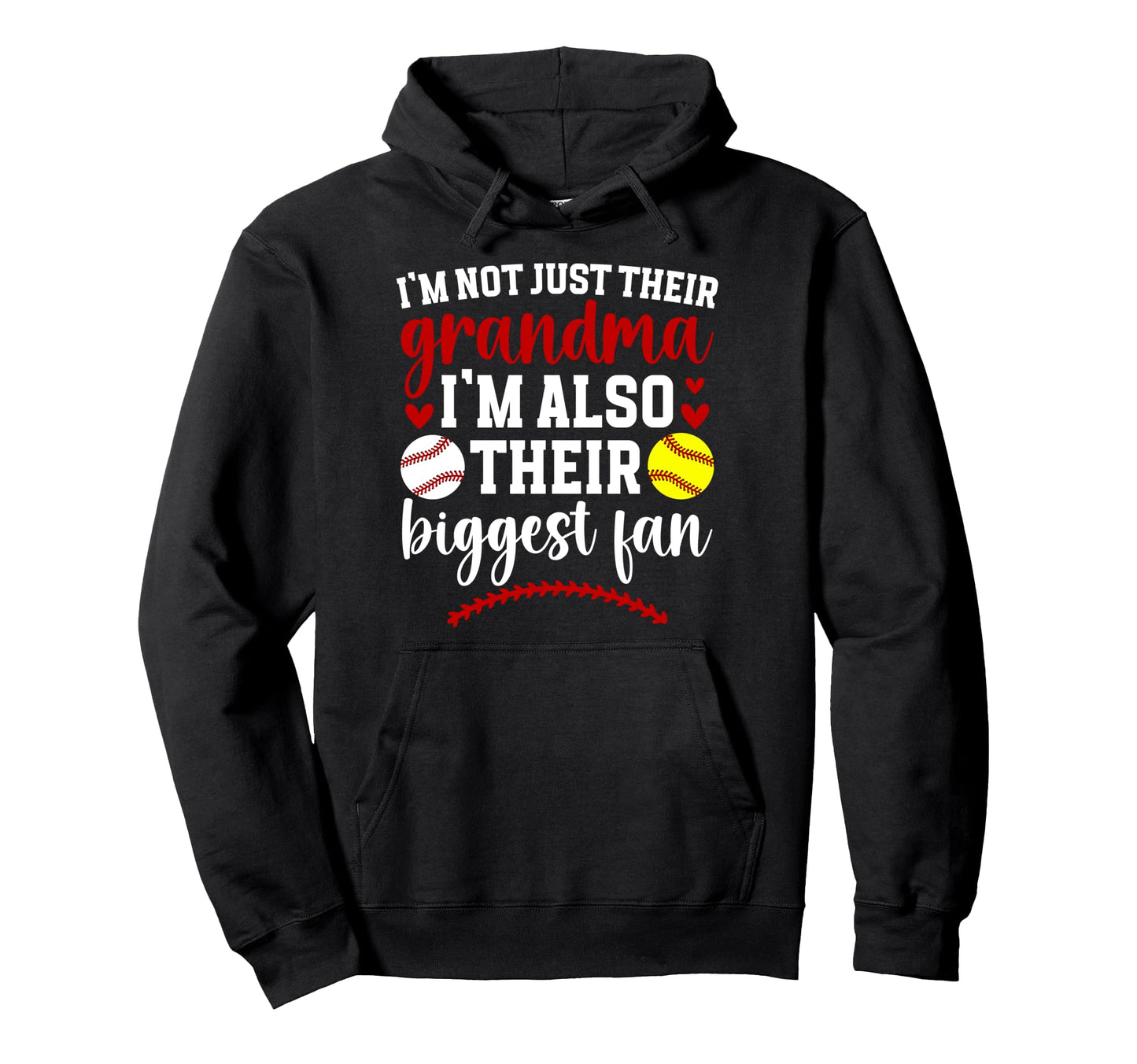 Their Biggest Fan Softball Baseball Hoodie - Fun Novelty Design Men Women - T-Shirt, Sweatshirt, Hoodie