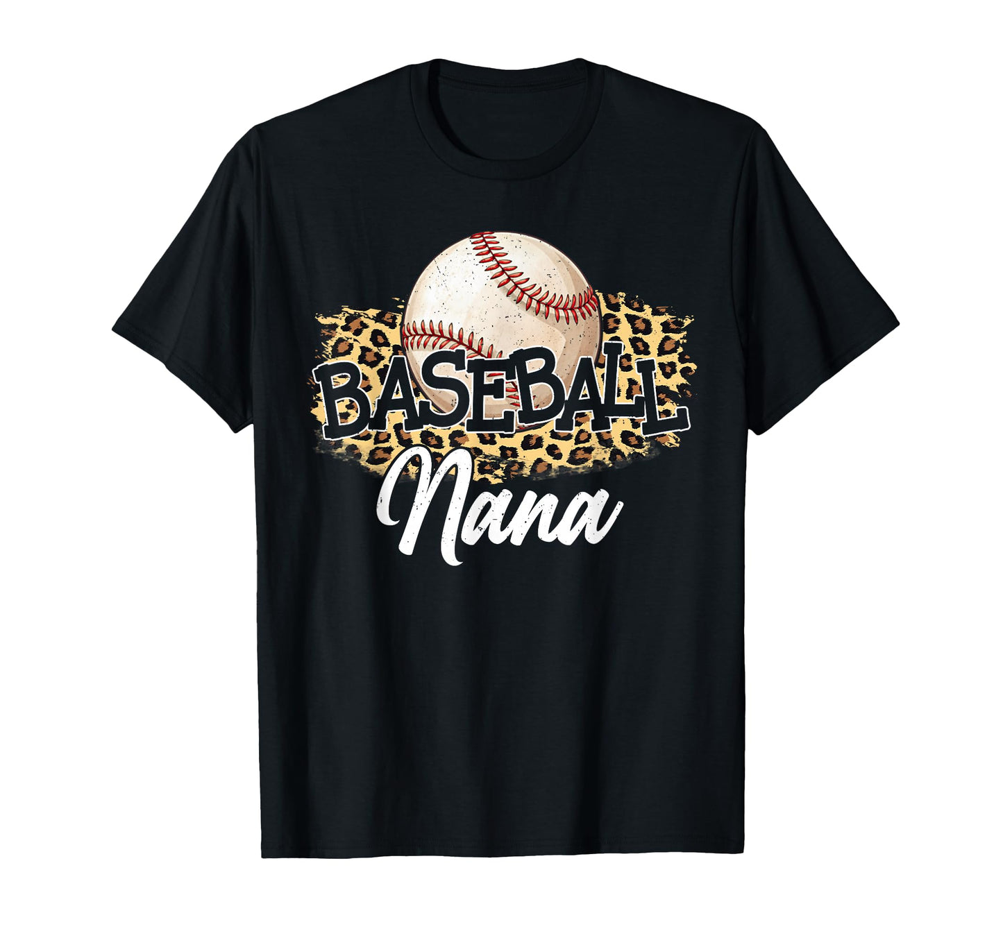 Baseball Nana Leopard Baseball Lover T-Shirt - Minimalist Print Unisex - T-Shirt, Sweatshirt, Hoodie