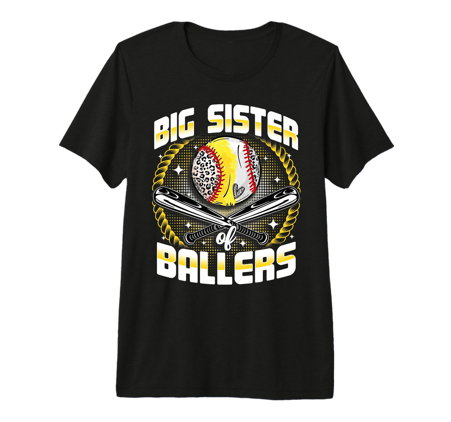 Baseball Softball Big Sister Ballers T-Shirt - Trendy Graphic Unisex - T-Shirt, Sweatshirt, Hoodie