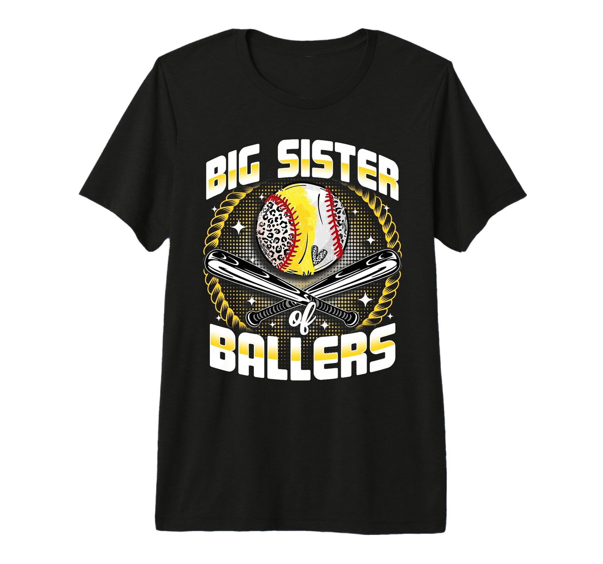 Baseball Softball Big Sister Ballers T-Shirt - Trendy Graphic Unisex - T-Shirt, Sweatshirt, Hoodie