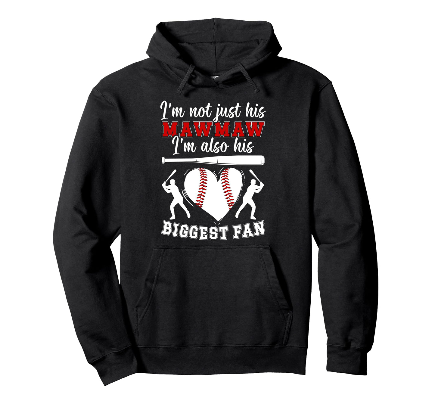 His Biggest Fan Baseball Mawmaw Hoodie - Trendy Graphic for Adults - T-Shirt, Sweatshirt, Hoodie