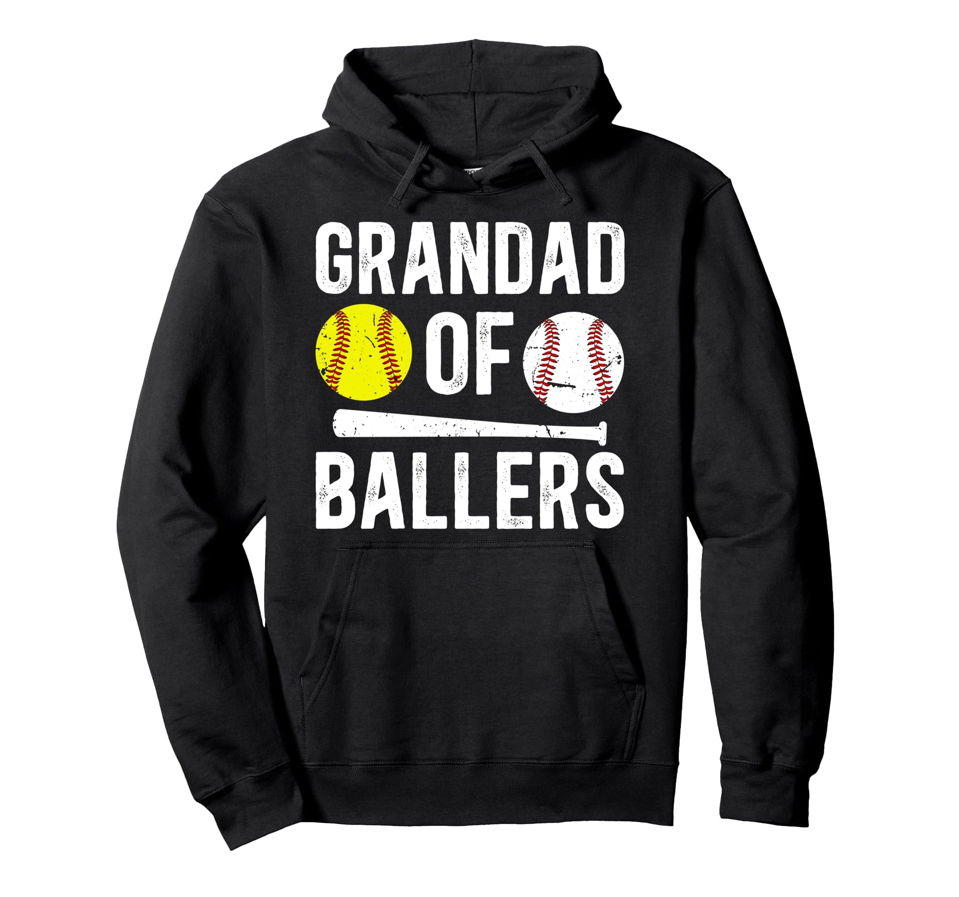 Grandad Ballers Proud Baseball Softball Hoodie - Graphic Print for Adults - T-Shirt, Sweatshirt, Hoodie