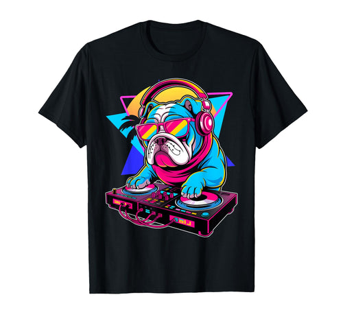 Pug Dj Vaporwave Aesthetic Dog T-Shirt - Novelty Apparel Men Women - T-Shirt, Sweatshirt, Hoodie