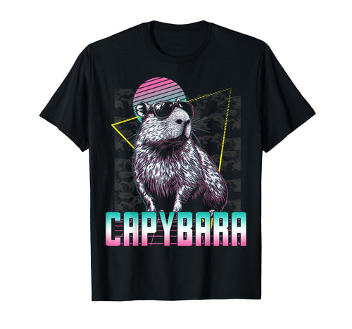 Capybara Capibara Sunglasses Vaporwave T-Shirt - Novelty Apparel Unisex - T-Shirt, Sweatshirt, Hoodie