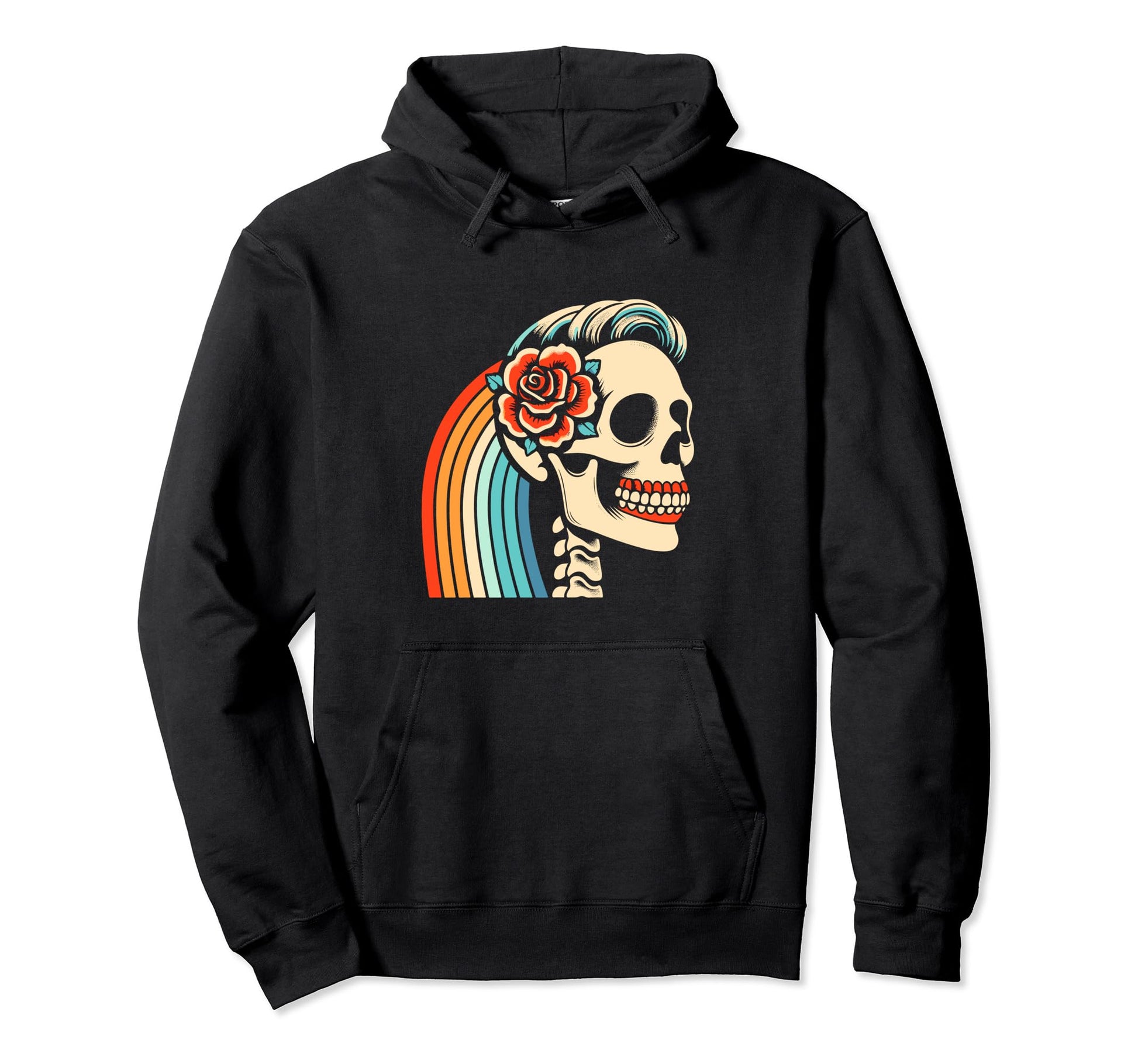 Pride Skeleton Skeleton Rainbow Roses Hoodie - Custom Art Print Men Women - T-Shirt, Sweatshirt, Hoodie