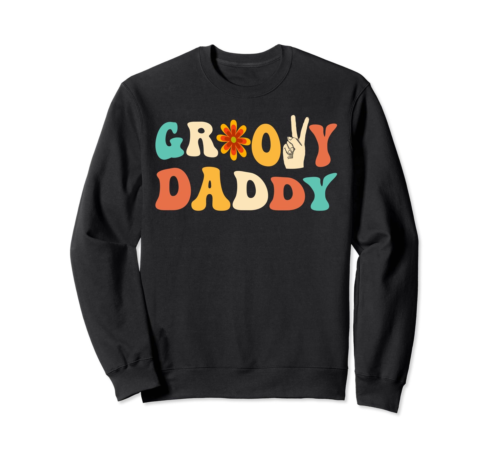 Rainbow Colorful Flowers Groovy Sweatshirt - Fun Novelty Design for Adults - T-Shirt, Sweatshirt, Hoodie