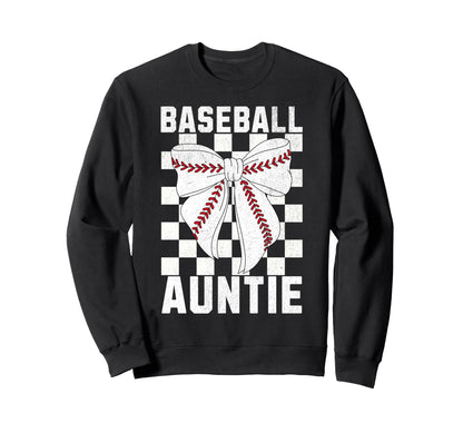 Baseball Aunt Coquette Bow Sweatshirt - Streetwear Style for Adults - T-Shirt, Sweatshirt, Hoodie