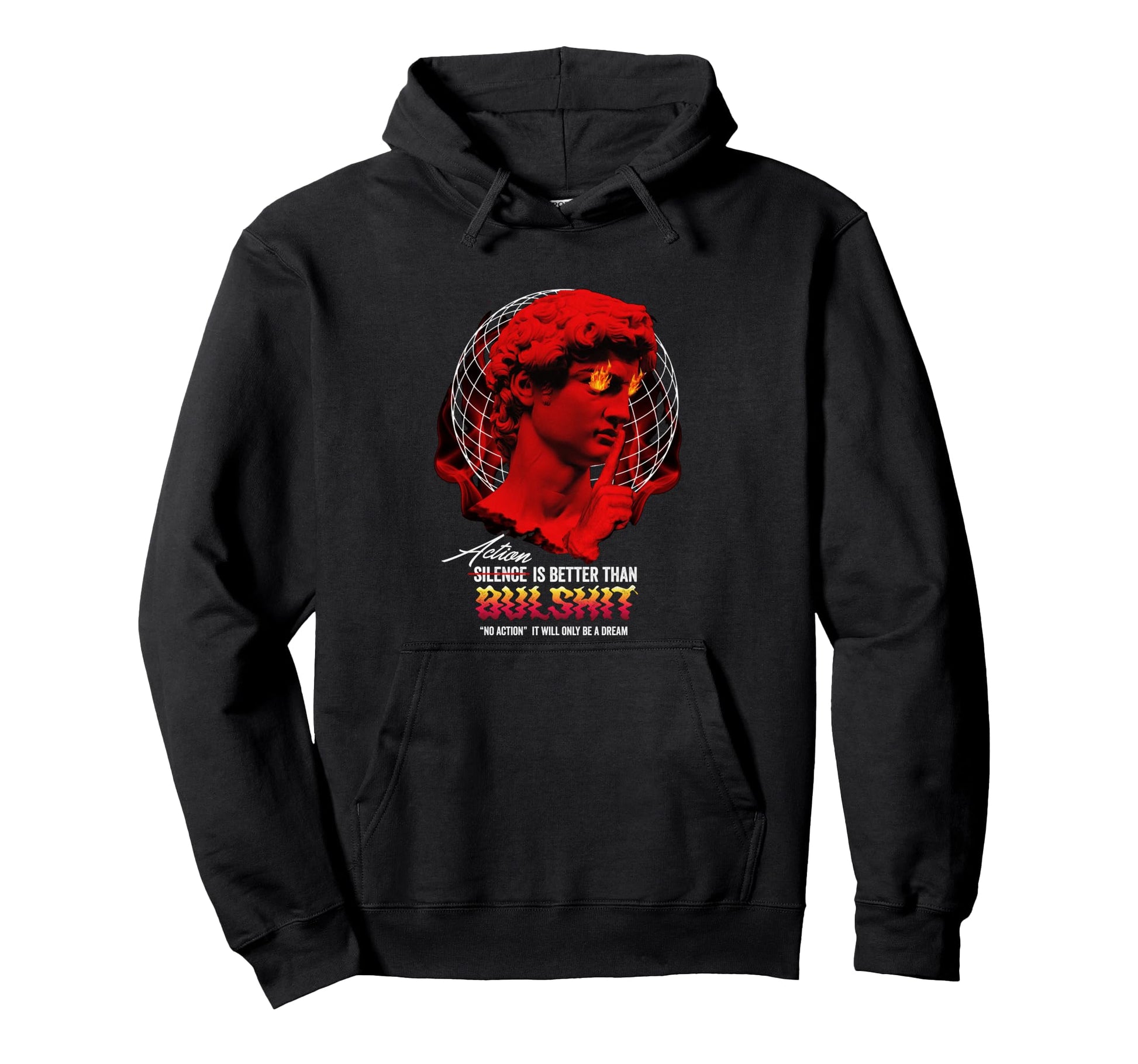 David Sculpture Fire Aesthetic Edgy Hoodie - Casual Everyday Wear Unisex - T-Shirt, Sweatshirt, Hoodie