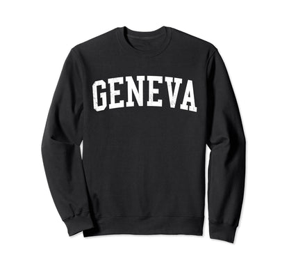 Geneva Switzerland Distressed Sweatshirt - Fun Novelty Design Men Women - T-Shirt, Sweatshirt, Hoodie