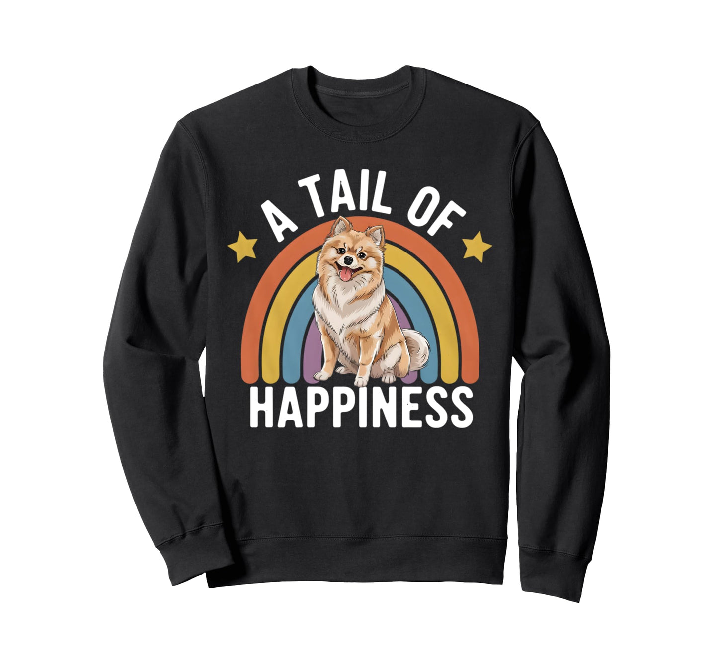 Tail Happiness Pomeranian Dog Sweatshirt - Trendy Graphic for Adults - T-Shirt, Sweatshirt, Hoodie