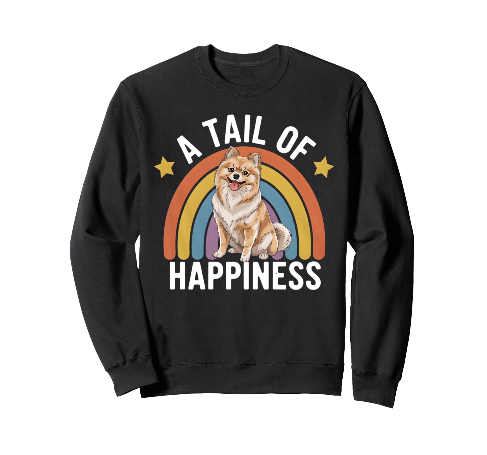 Tail Happiness Pomeranian Dog Sweatshirt - Trendy Graphic for Adults - T-Shirt, Sweatshirt, Hoodie