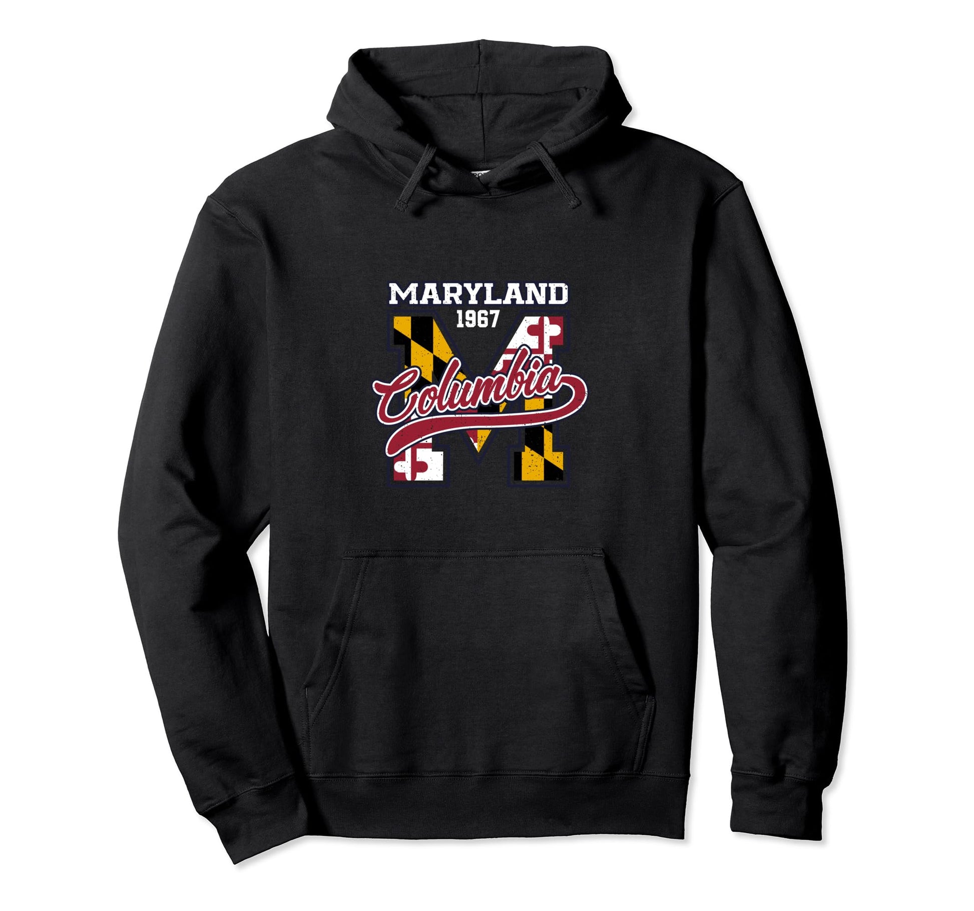 Columbia Maryland Flag Athletic Sport Hoodie - Graphic Print Men Women - T-Shirt, Sweatshirt, Hoodie