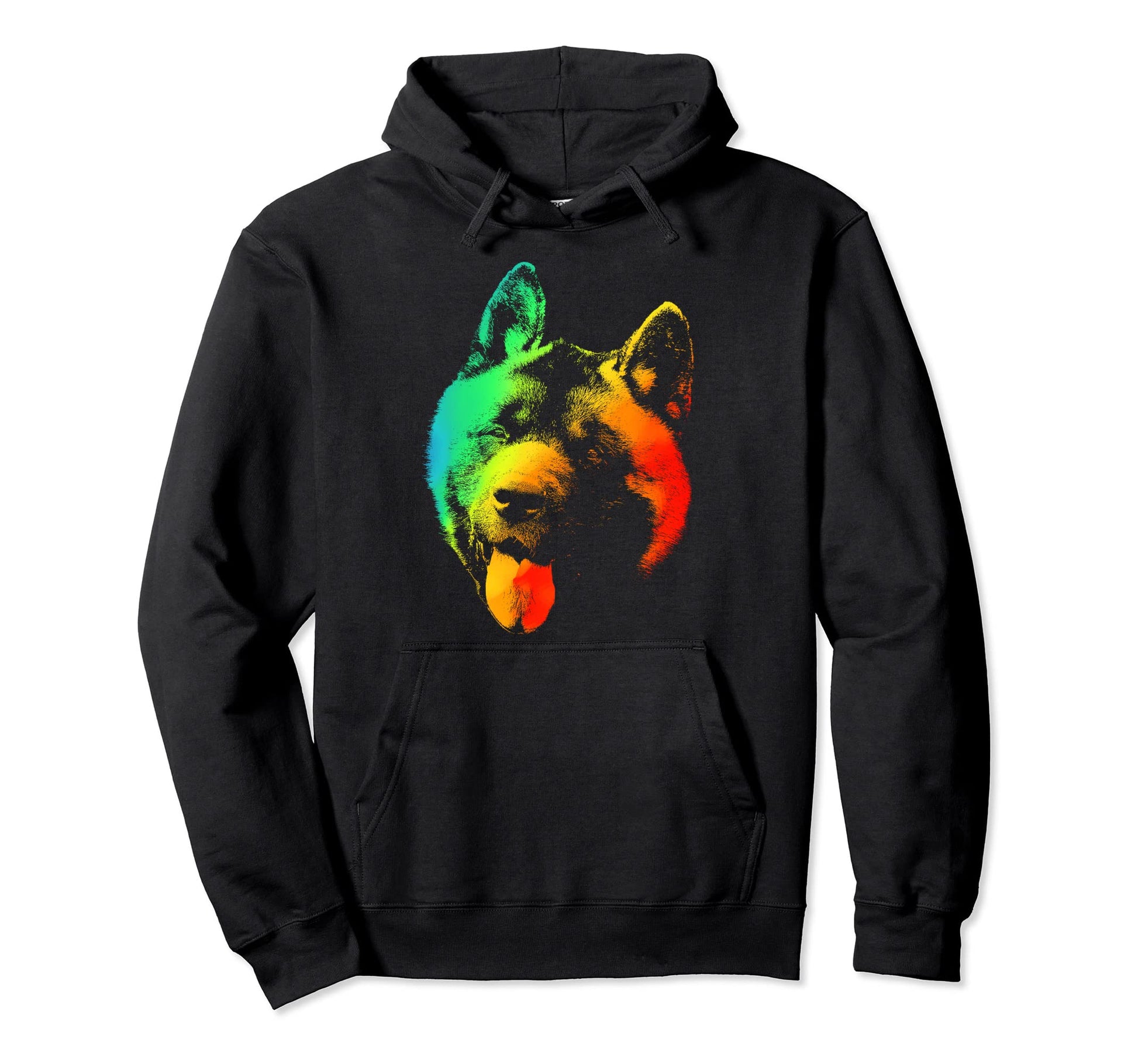 American Akita Colorful Rainbow Hoodie - Graphic Print for Adults - T-Shirt, Sweatshirt, Hoodie