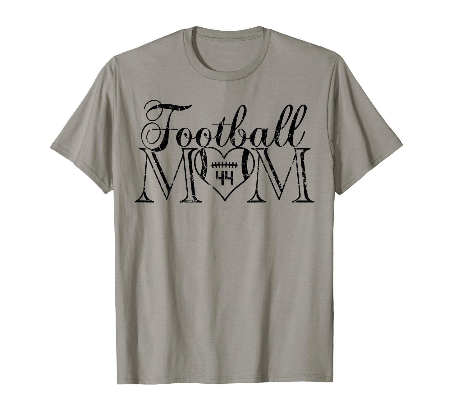 Football Mom Black Number 44 Jersey T-Shirt - Custom Art Print for Adults - T-Shirt, Sweatshirt, Hoodie